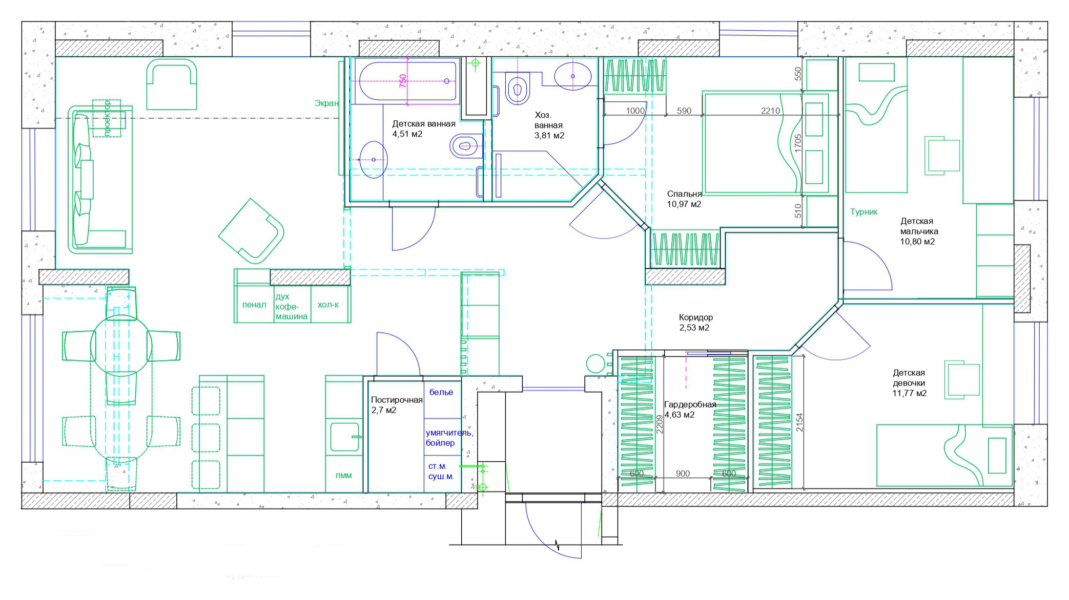 Поиск планировки: 14 вариантов (мы серьезно) + финал для 99 кв.м