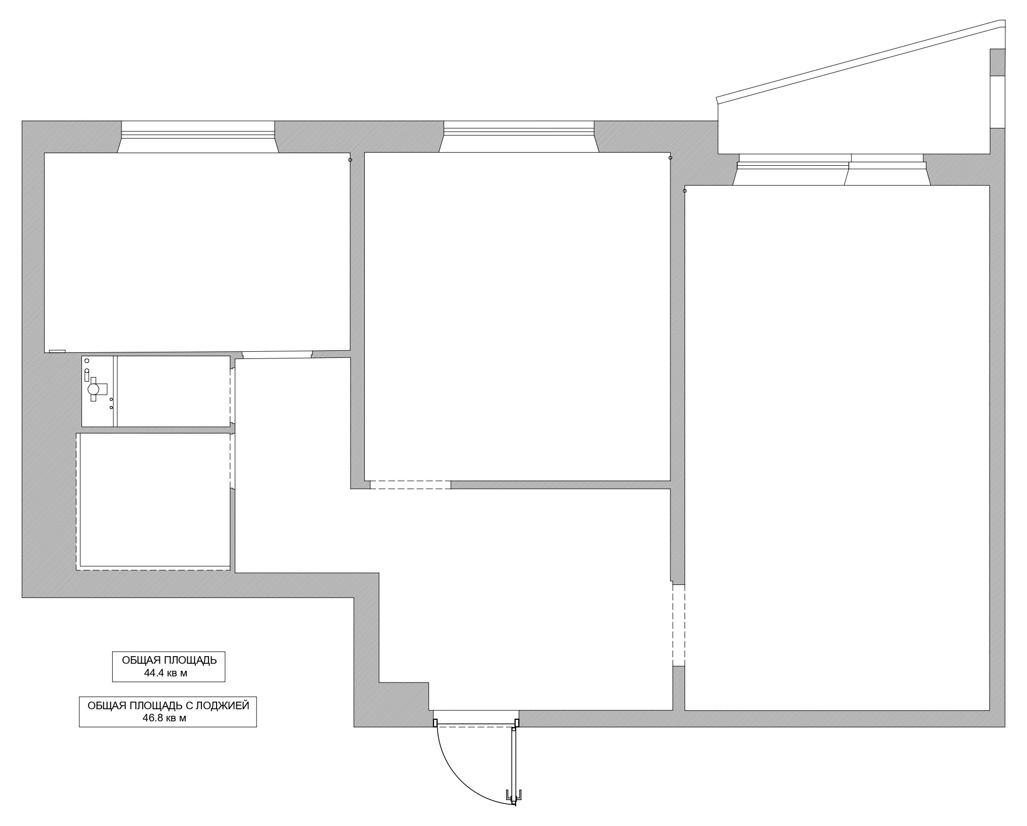 Поиск планировки: «Двушка» с кабинетом и гардеробной [3 плана]