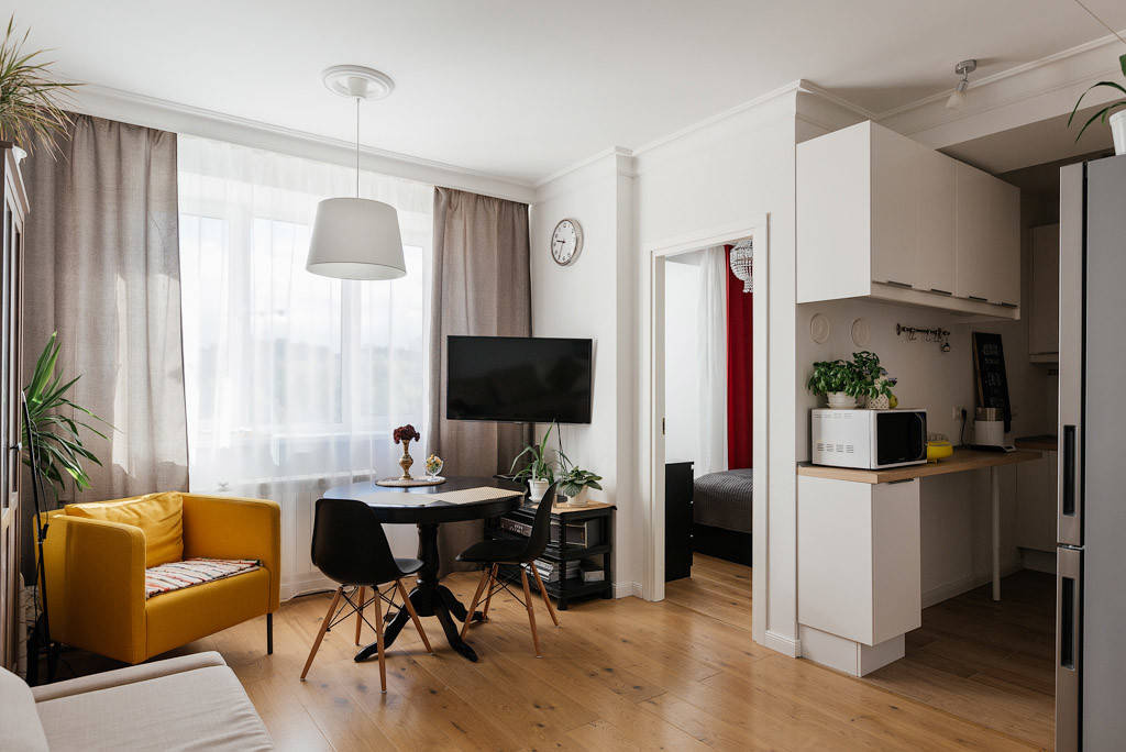 Houzz тур: Из однушки 44 кв.м — квартира со спальней