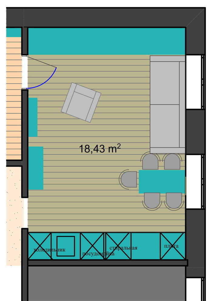 Есть решение: 8 вариантов кухни 18 кв.м