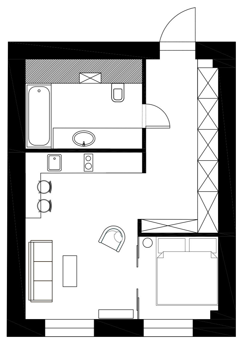 Houzz тур: Однушка с графичным интерьером