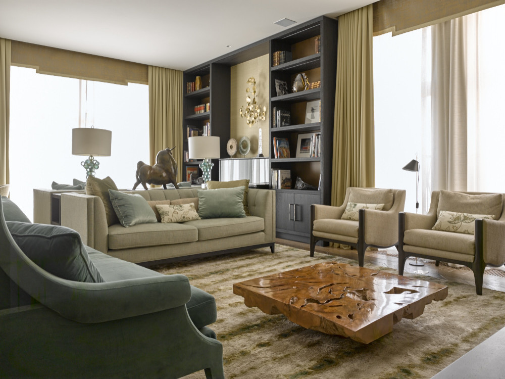 Дизайн угловой комнаты с двумя окнами