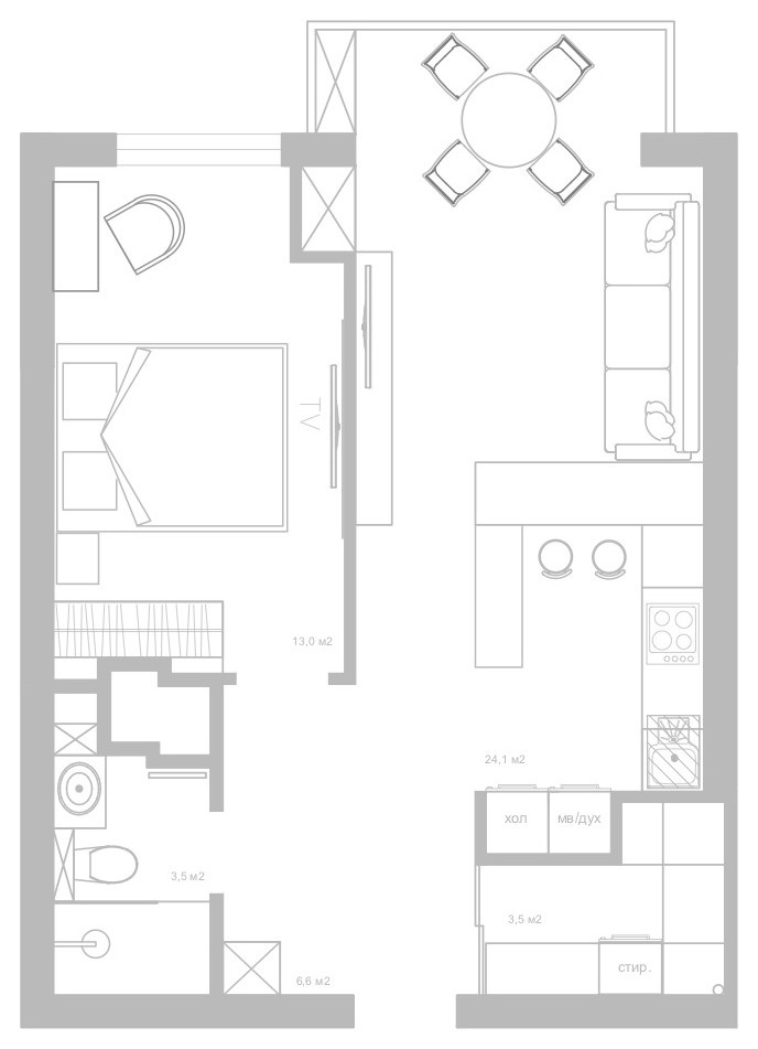 Houzz тур: Квартира в Ростове-на-Дону для холостяка