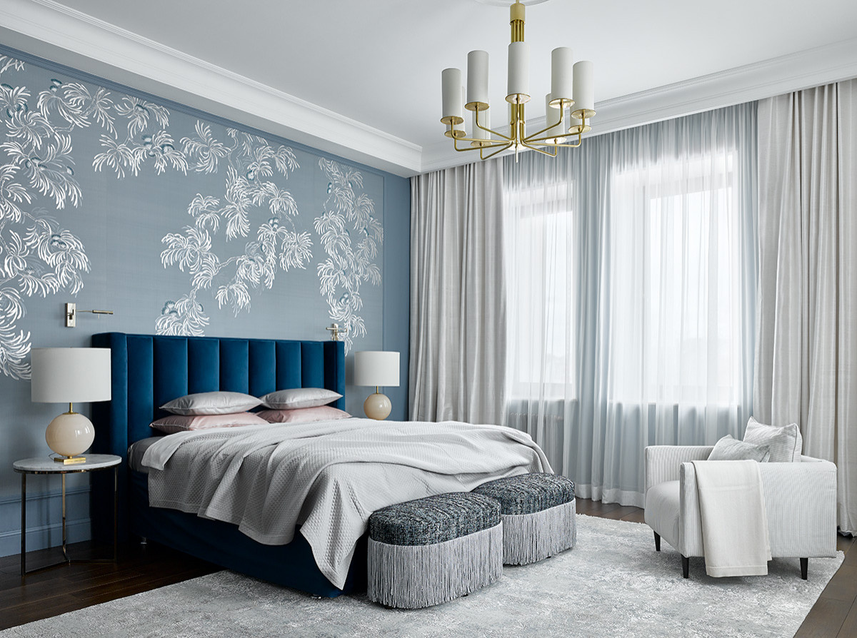 Houzz тур: Дом на Новой Риге с синей библиотекой