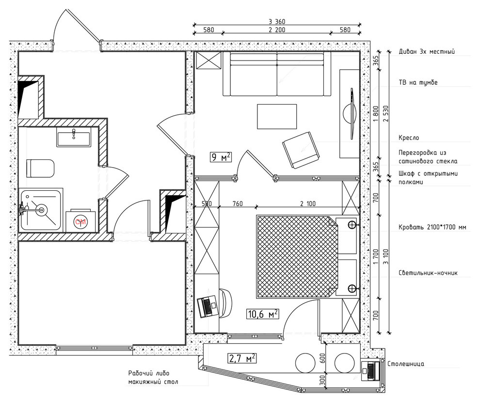 Как правильно: Планировка маленькой спальни 9-10 метров