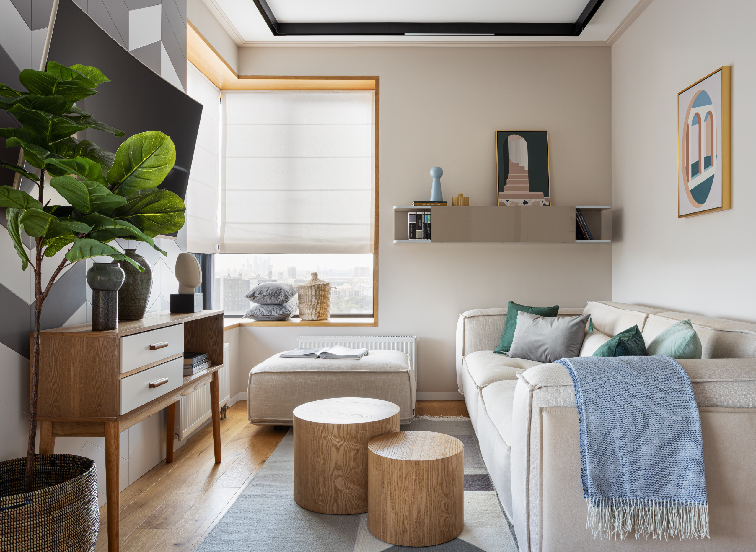 Houzz тур: Апартаменты с солнечной детской и изумрудной ванной