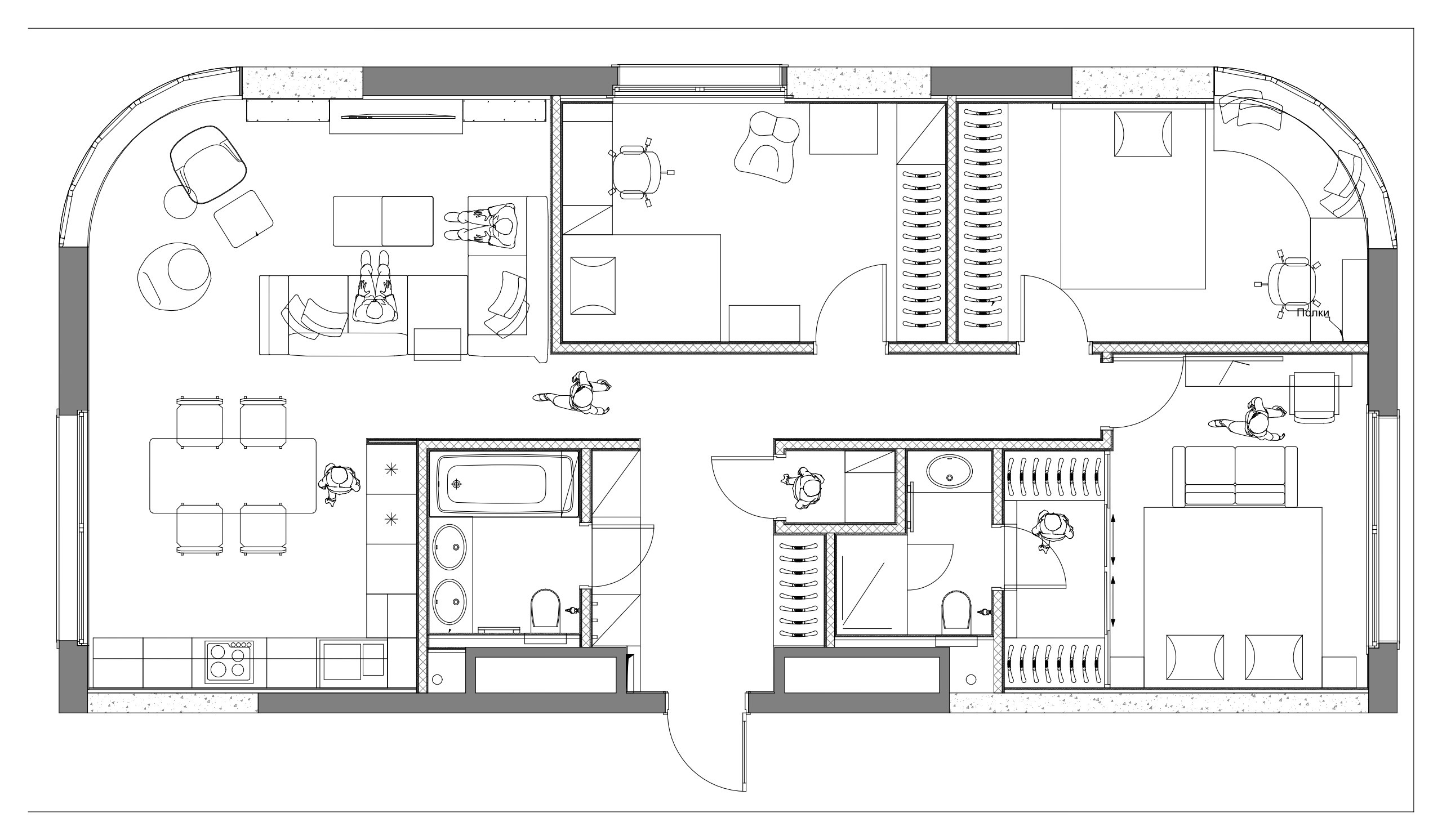 Houzz тур: Квартира 100 кв.м. с радиусной планировкой