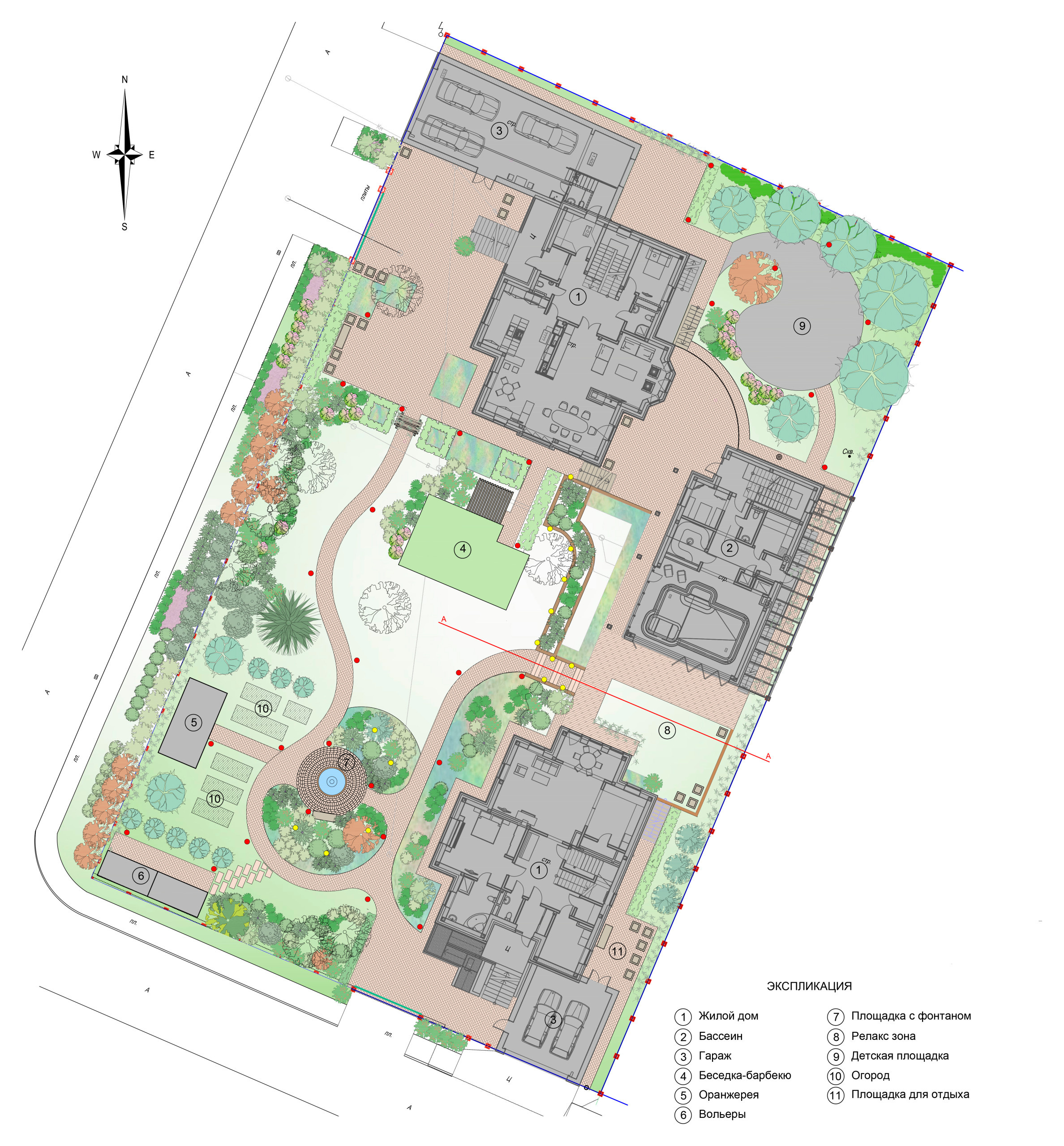 Планировка сада: Усадьба в голландском духе для 3 поколений семьи