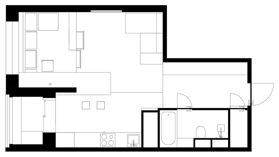 Есть решение: Кухня, заходящая за угол