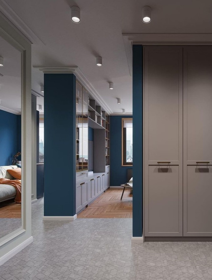 Поиск планировки: «Двушка» с кабинетом и гардеробной [3 плана]