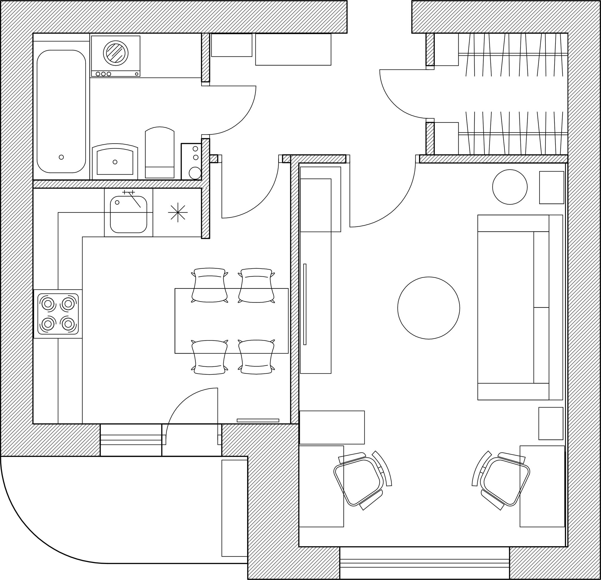 Houzz тур: Квартира с черной меловой кухней в Иваново