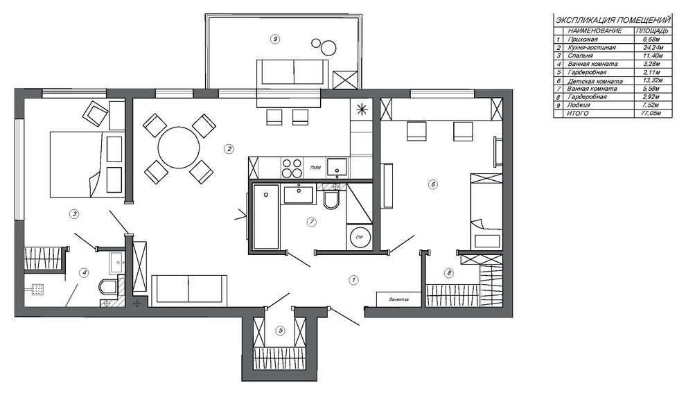 Есть решение: Кухня, заходящая за угол