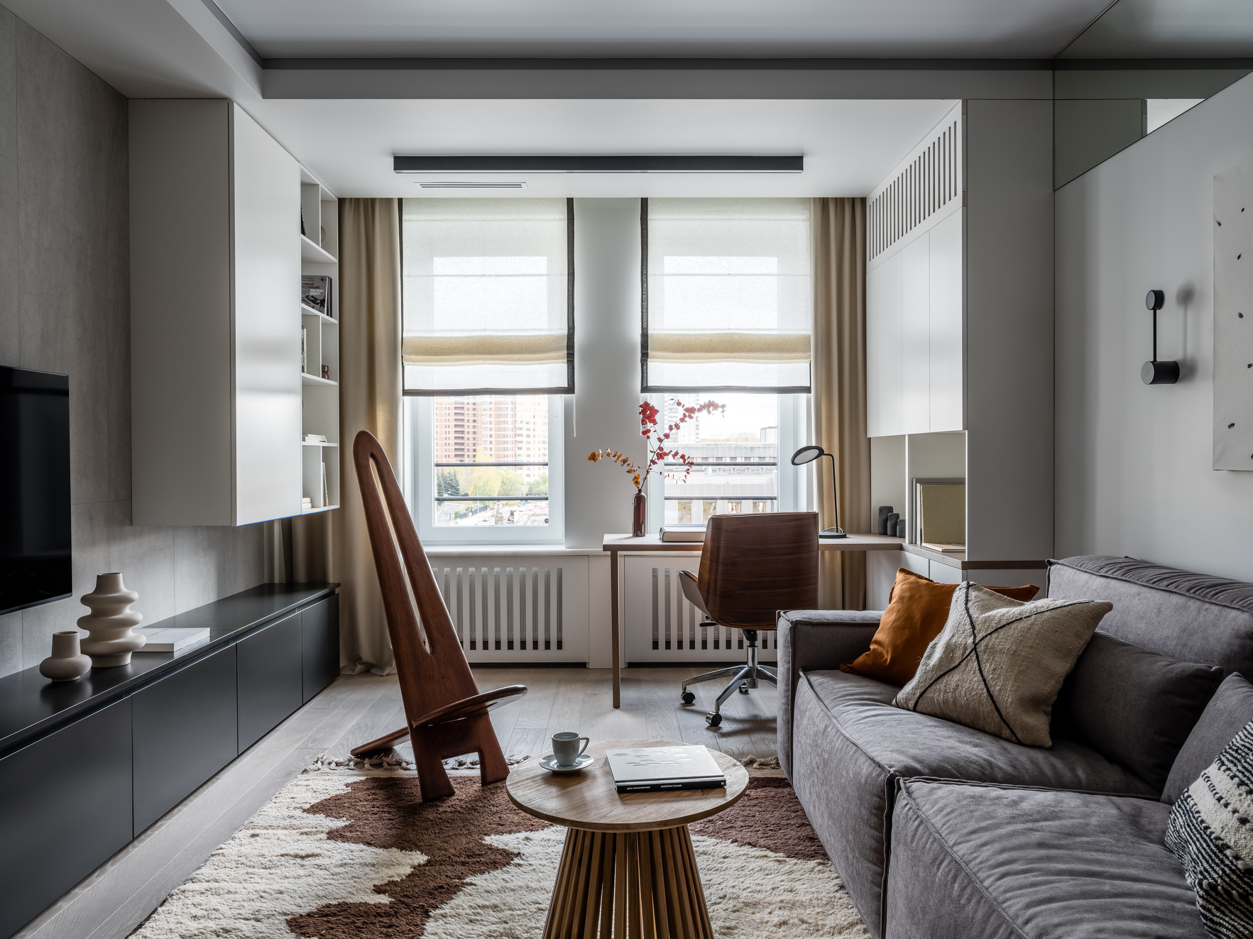 Houzz тур: 54 кв.м — квартира с «луной» в спальне