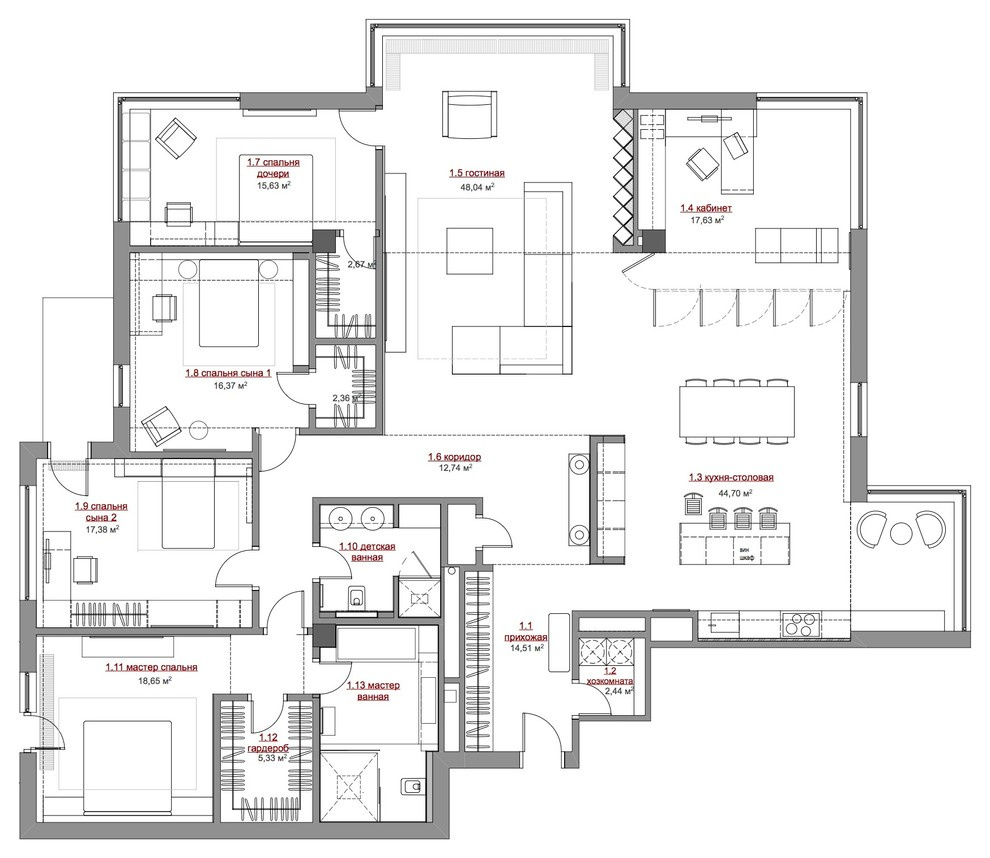 Houzz тур: Пентхаус на Рублевке для большой семьи