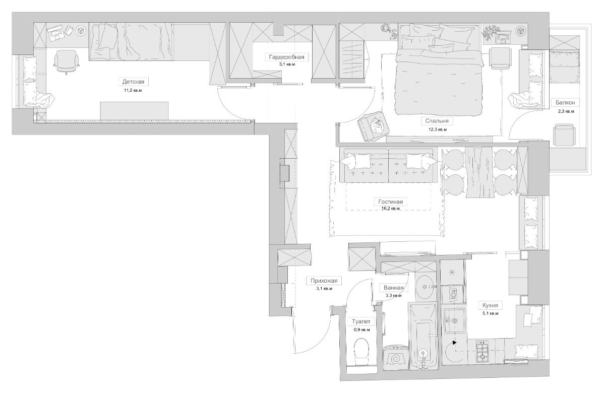Houzz тур: Квартира в старом фонде с ну очень низкими потолками