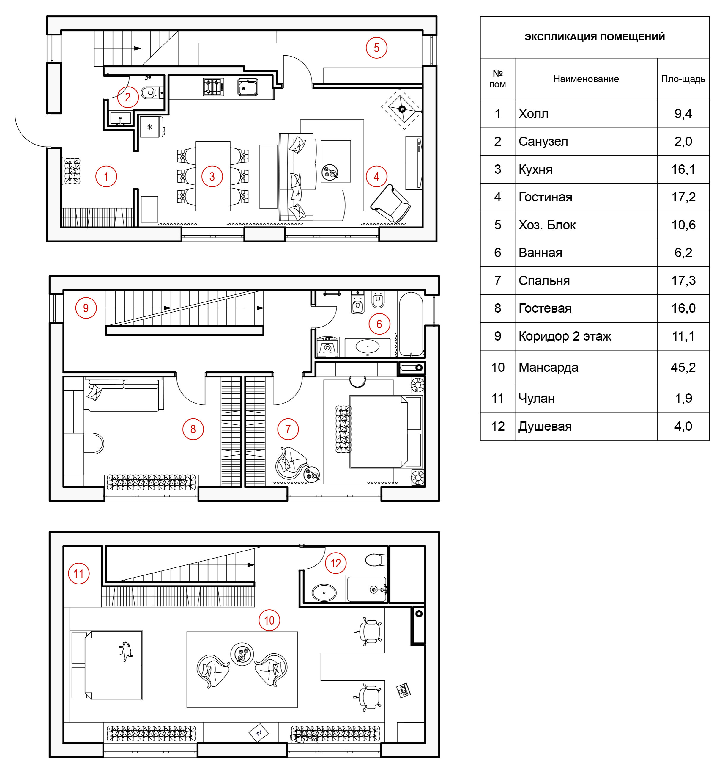 В гостях: трехэтажная квартира в Светлогорске