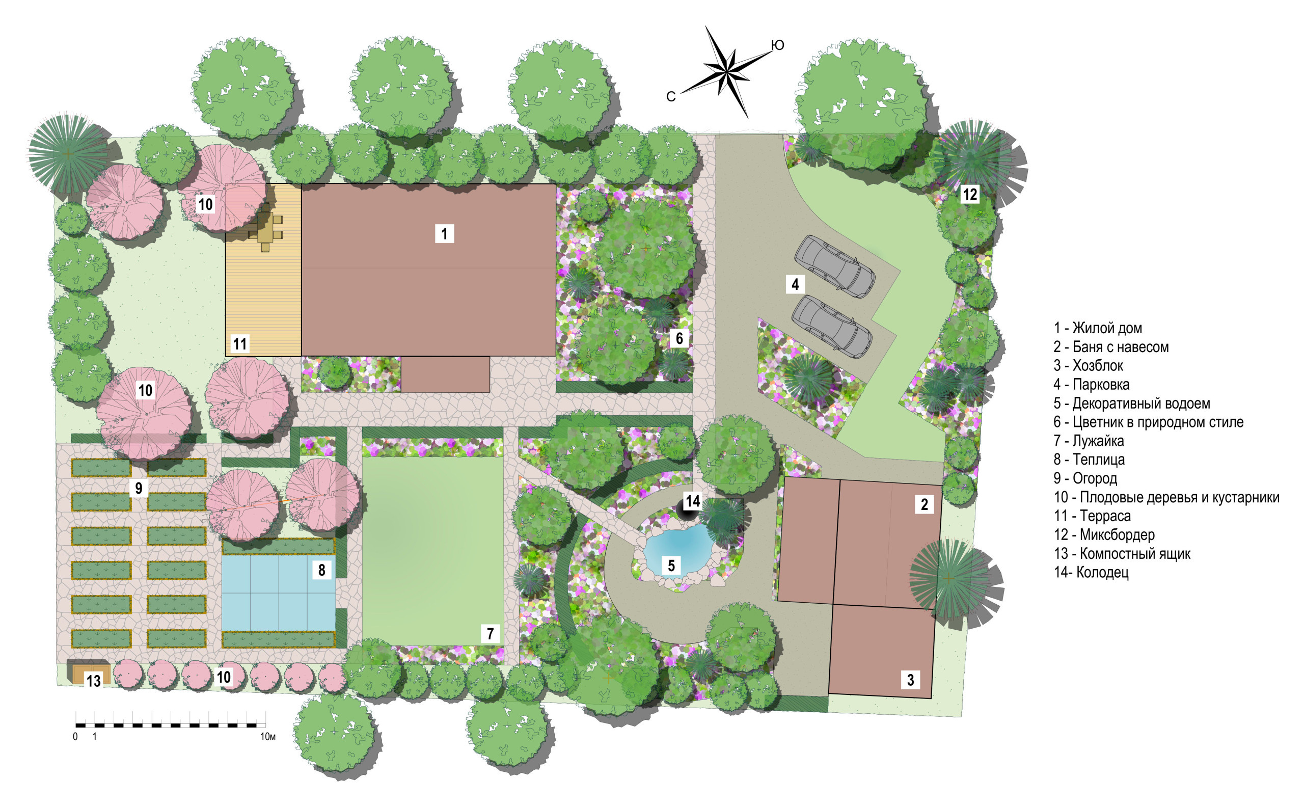 В гостях: Уютный сад с прудом на песках от выгоревшего торфа