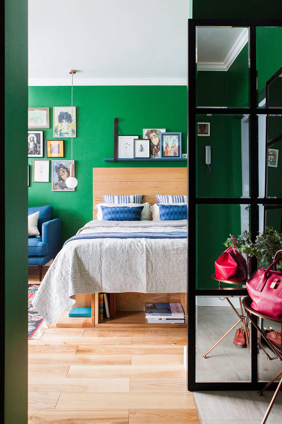 Houzz тур: Квартира 28 кв.м с зелёными стенами