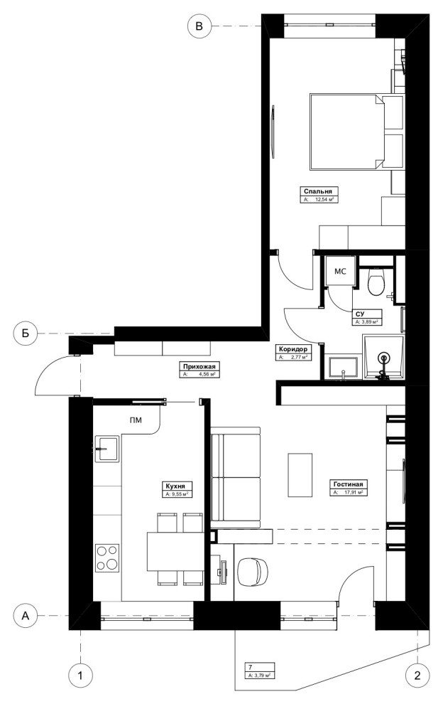 Houzz тур: 55 кв.м — квартира с дедушкиным... крокодилом