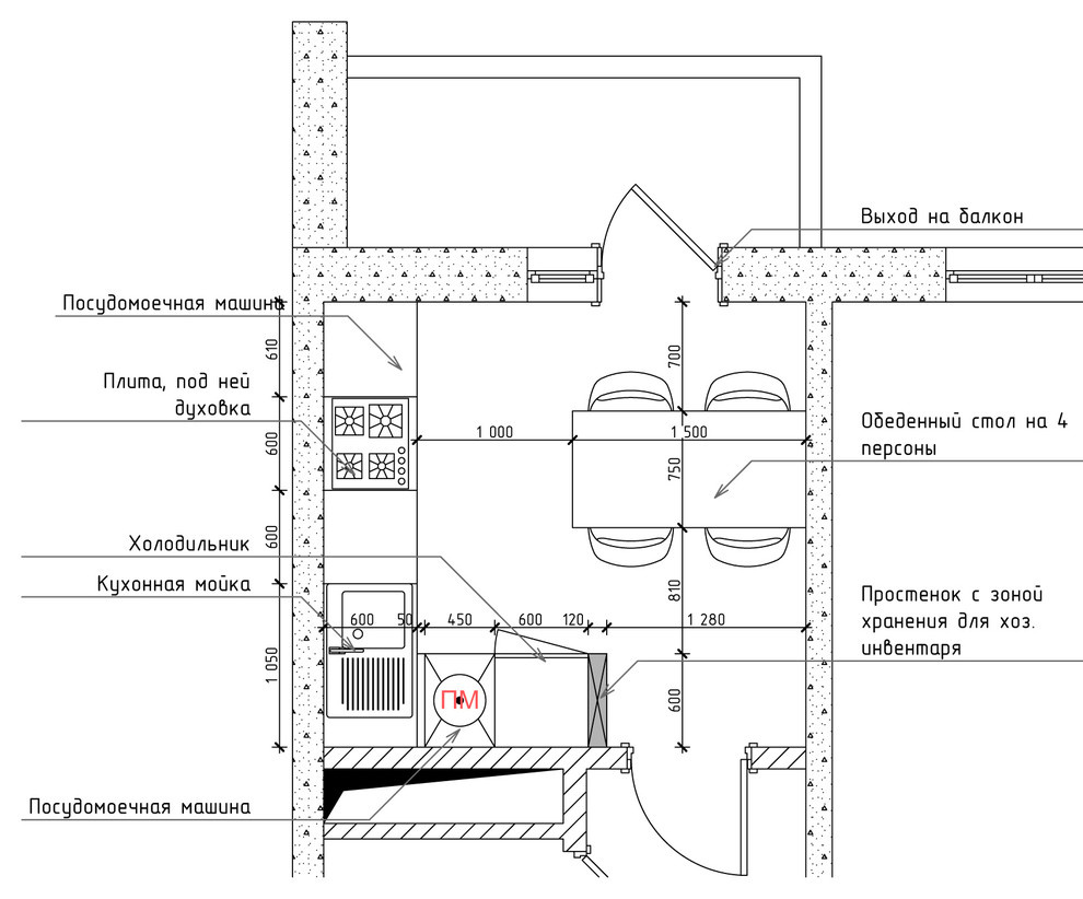 Как правильно: Планировка узкой кухни