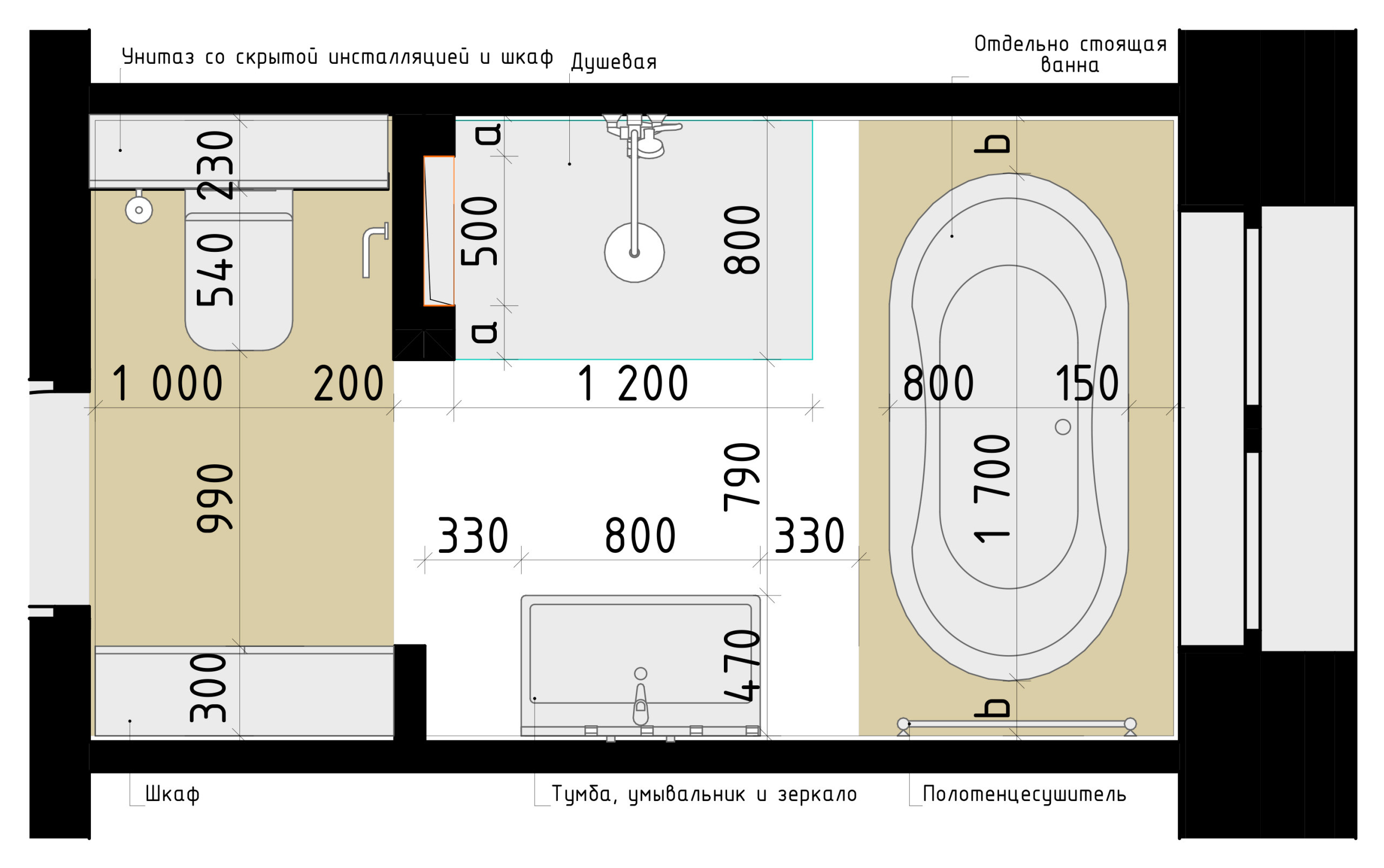 Есть проблема: Планировка вытянутого санузла