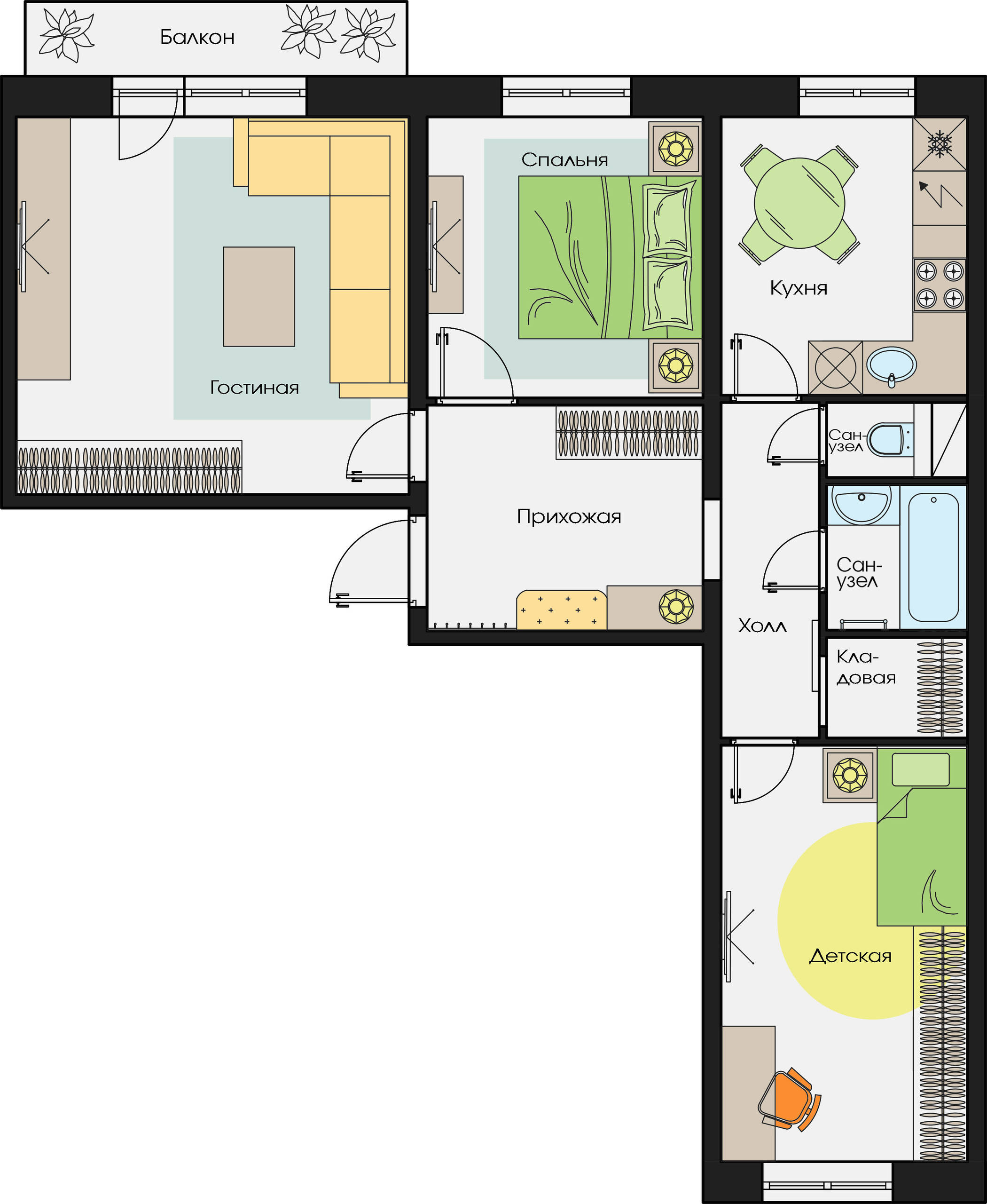 Планировка: варианты для трехкомнатных квартир в доме серии 111-97