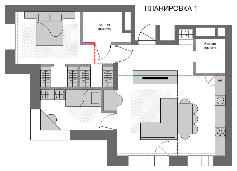 Поиск планировки: 85 кв.м — квартира для любителей музыки