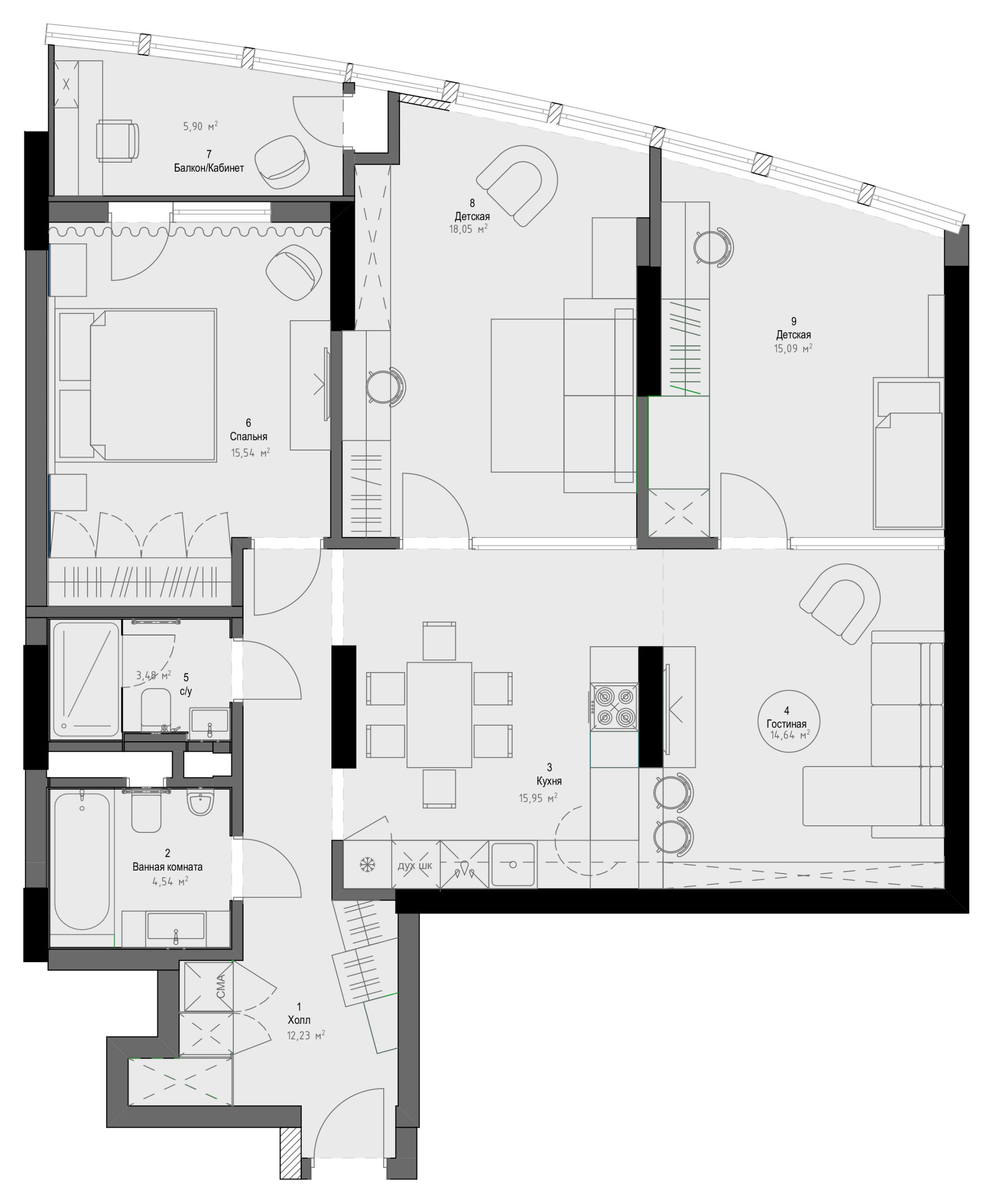 Houzz тур: Квартира для семьи — с рисунками сына на стенах