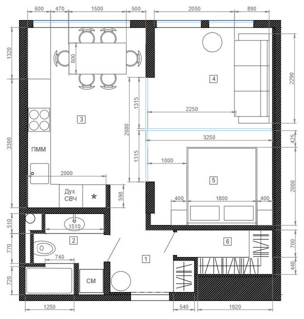 Проект недели: Графичная ванная комната для семьи с ребенком
