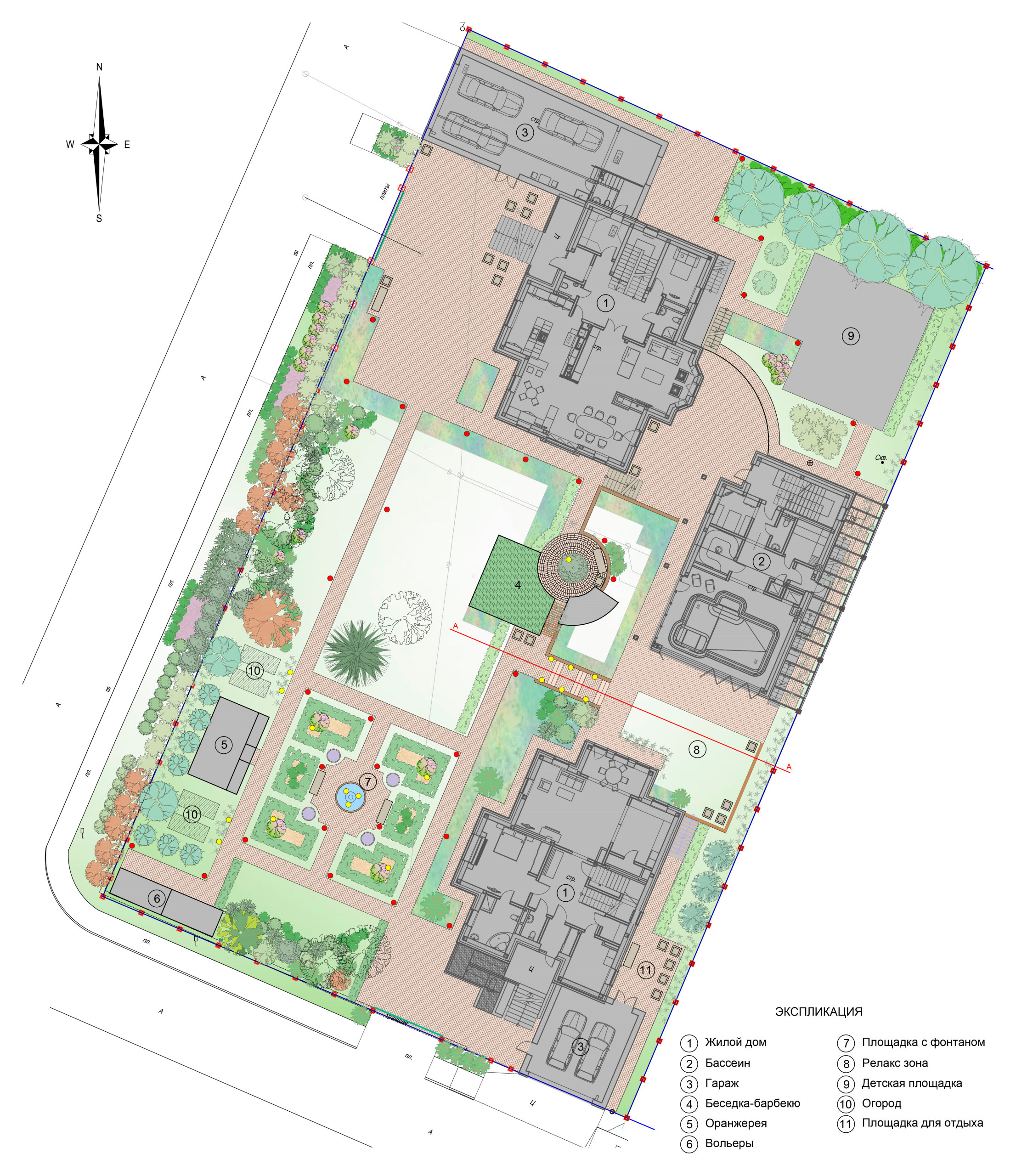 Планировка сада: Усадьба в голландском духе для 3 поколений семьи