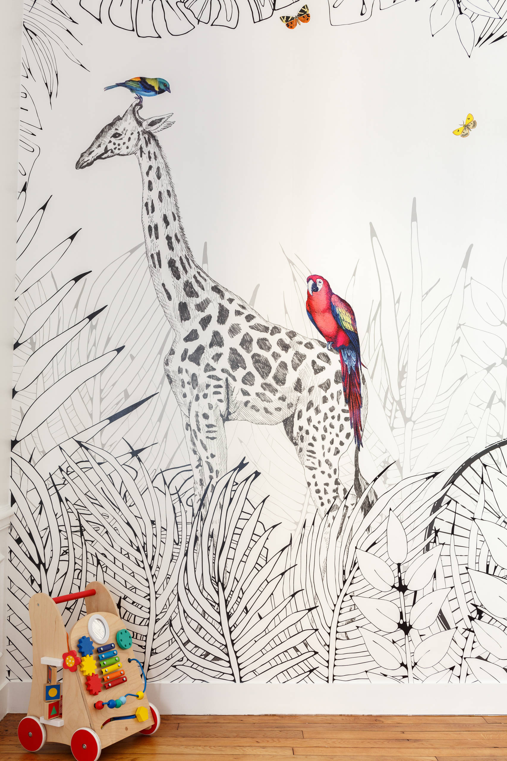 Прием: Обои с монохромным рисунком