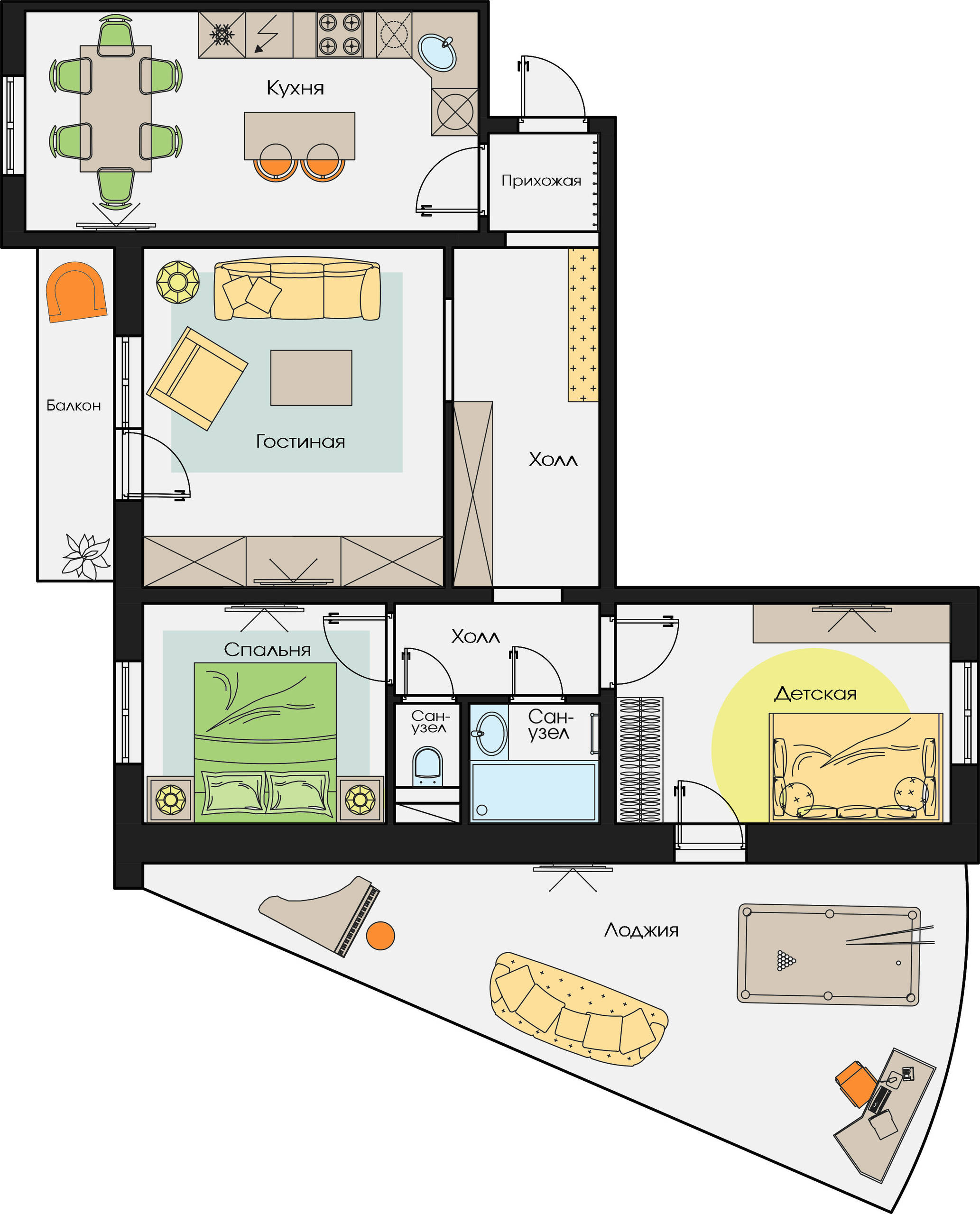 Планировка: варианты для трехкомнатных квартир в доме серии 111-97