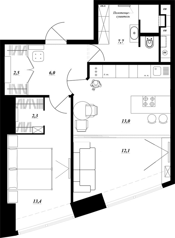 Есть решение: 9 проектов кухни-гостиной 20 кв.м