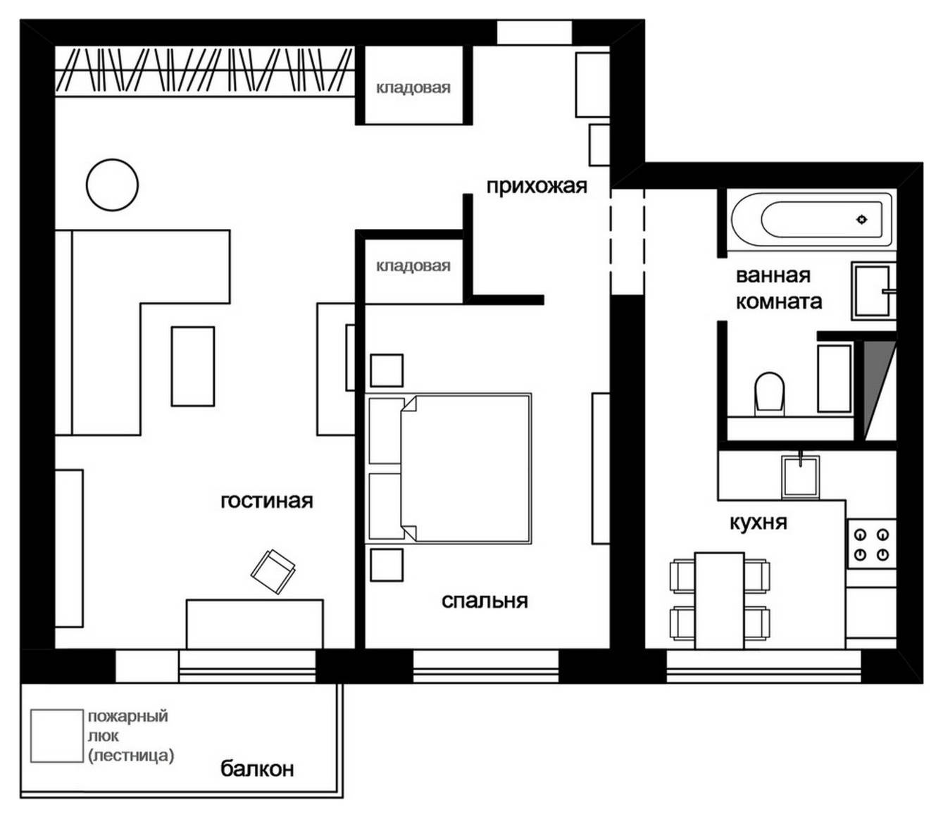 Перепланировка: Типовая квартира в доме серии 18-01/12