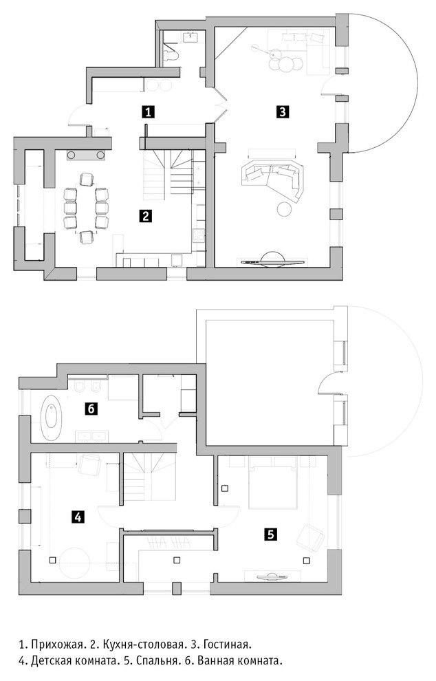 Houzz тур: Двухэтажная квартира в Калининграде