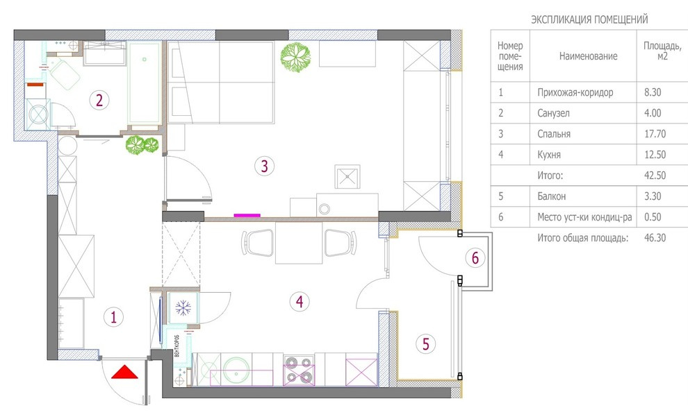 В гостях: Сканди-«однушка» с балконом для кота