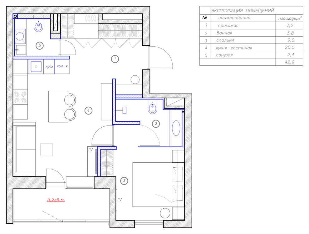 Houzz тур: Маленькая квартира с бетоном и позолотой