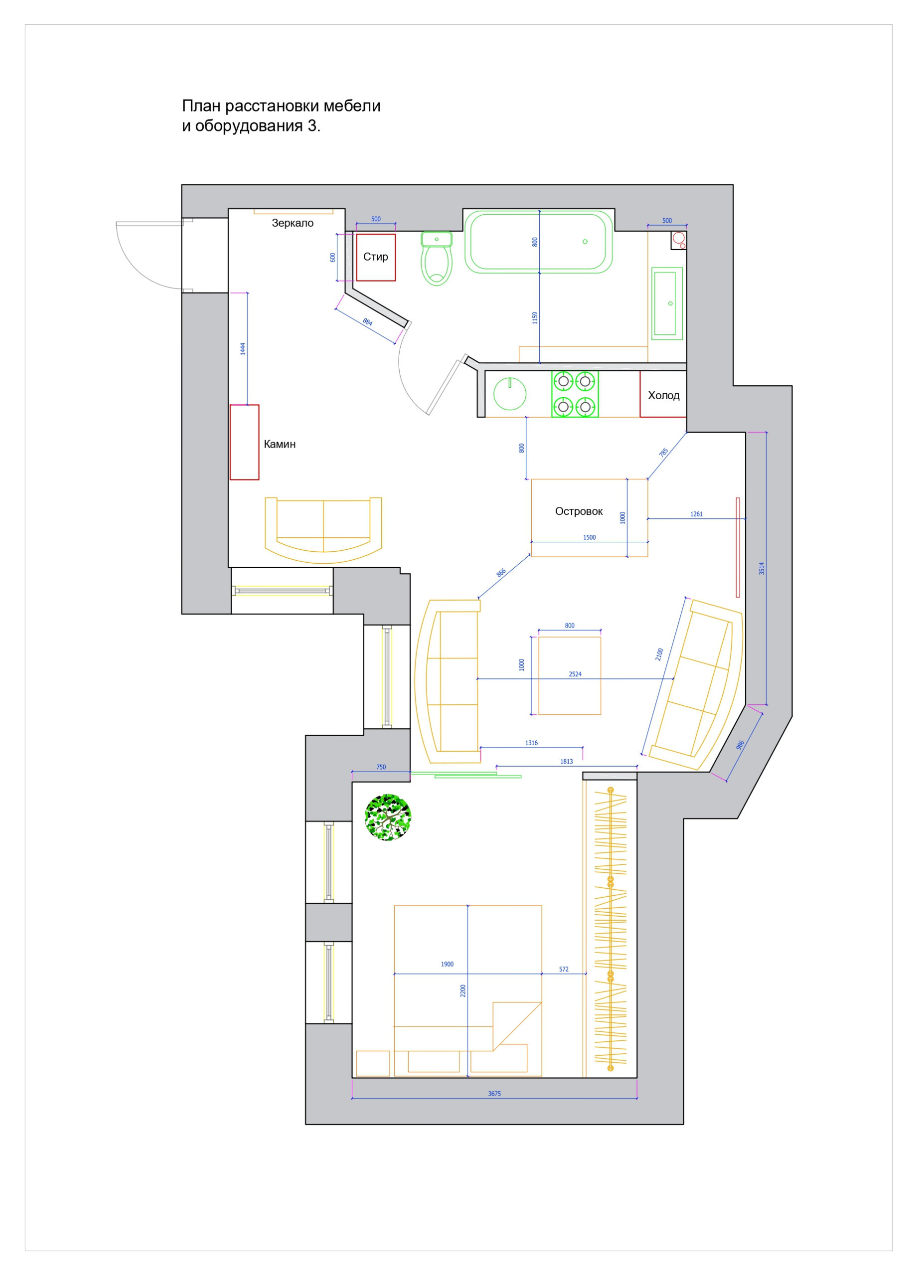 Поиск планировки: Лофт с камином в доме 1905 года