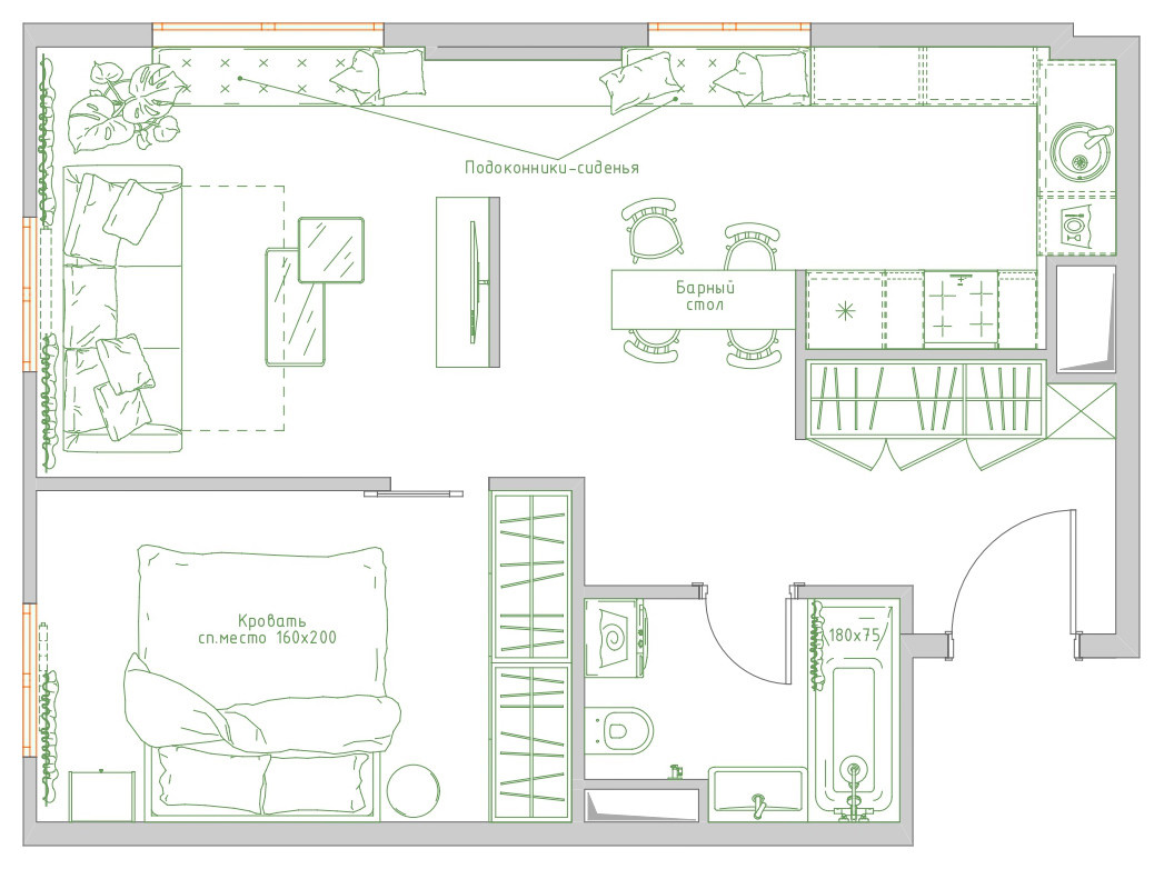 Поиск планировки: 4 плана + финал для апартаментов под сдачу