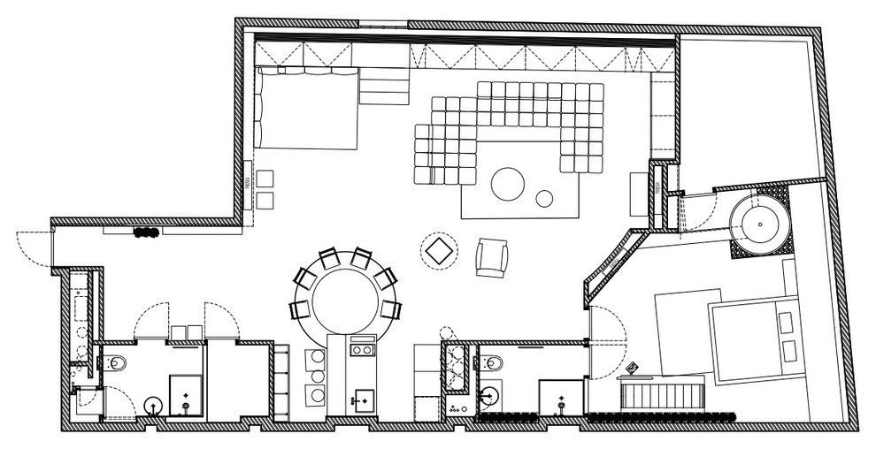 Houzz тур: Интерьер в мансарде — в бывшем здании Кадашевских бань