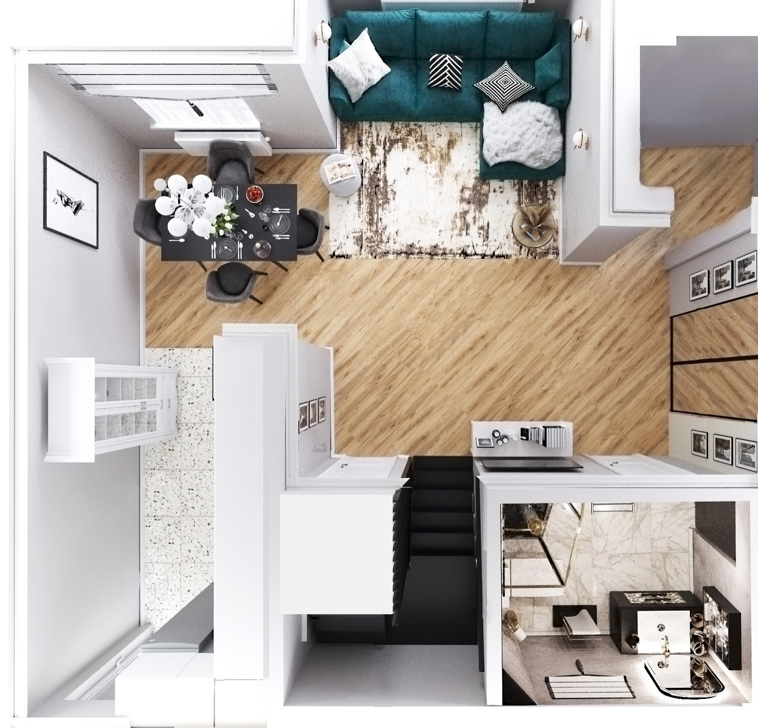 До и после: Таунхаус с гардеробной на месте кабинета