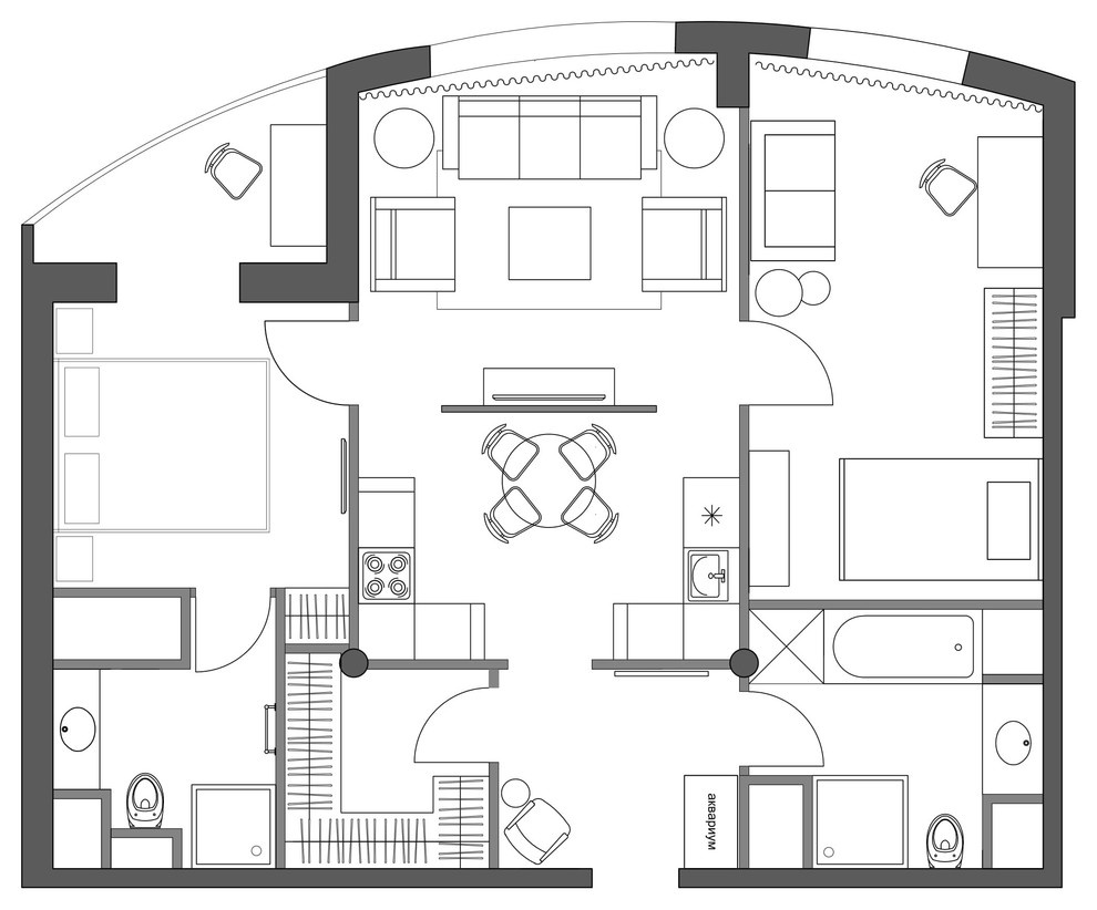 Houzz тур: Квартира, где кухня за ширмой