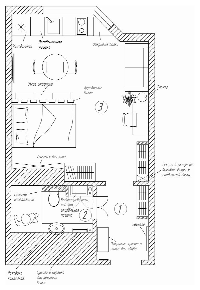 Есть решение: 5 студий площадью 30 кв.м