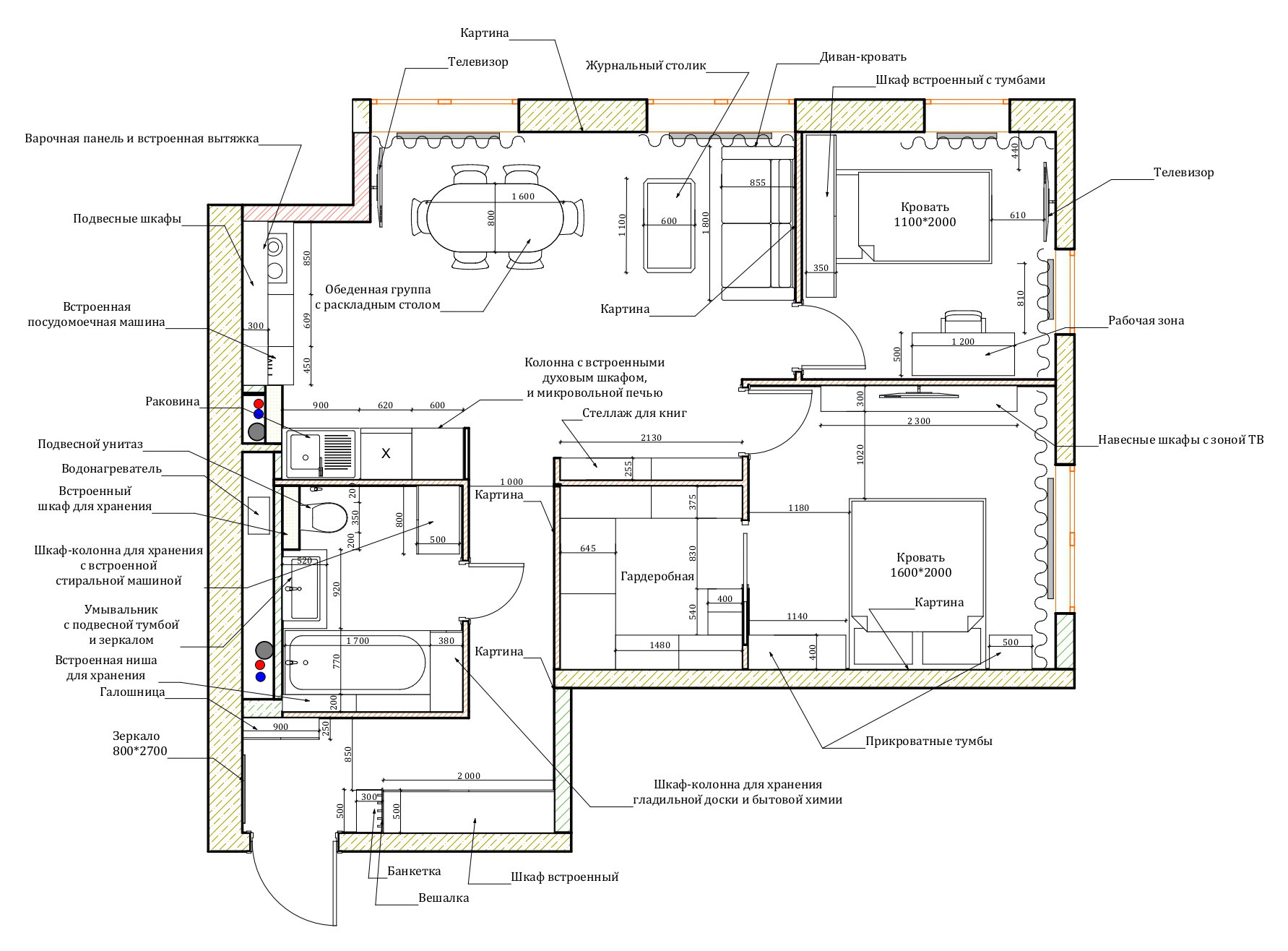 Поиск планировки: 6 вариантов + финал для евротрёшки с кабинетом