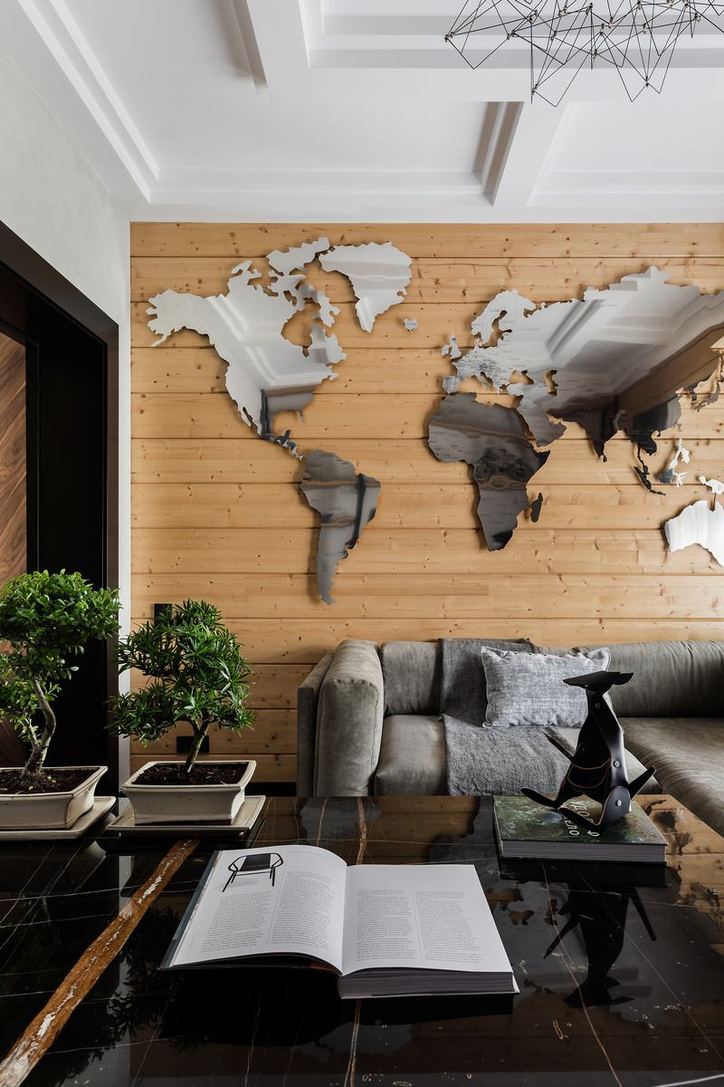 Houzz  тур: Загородный дом с чёрным мрамором и огромными окнами