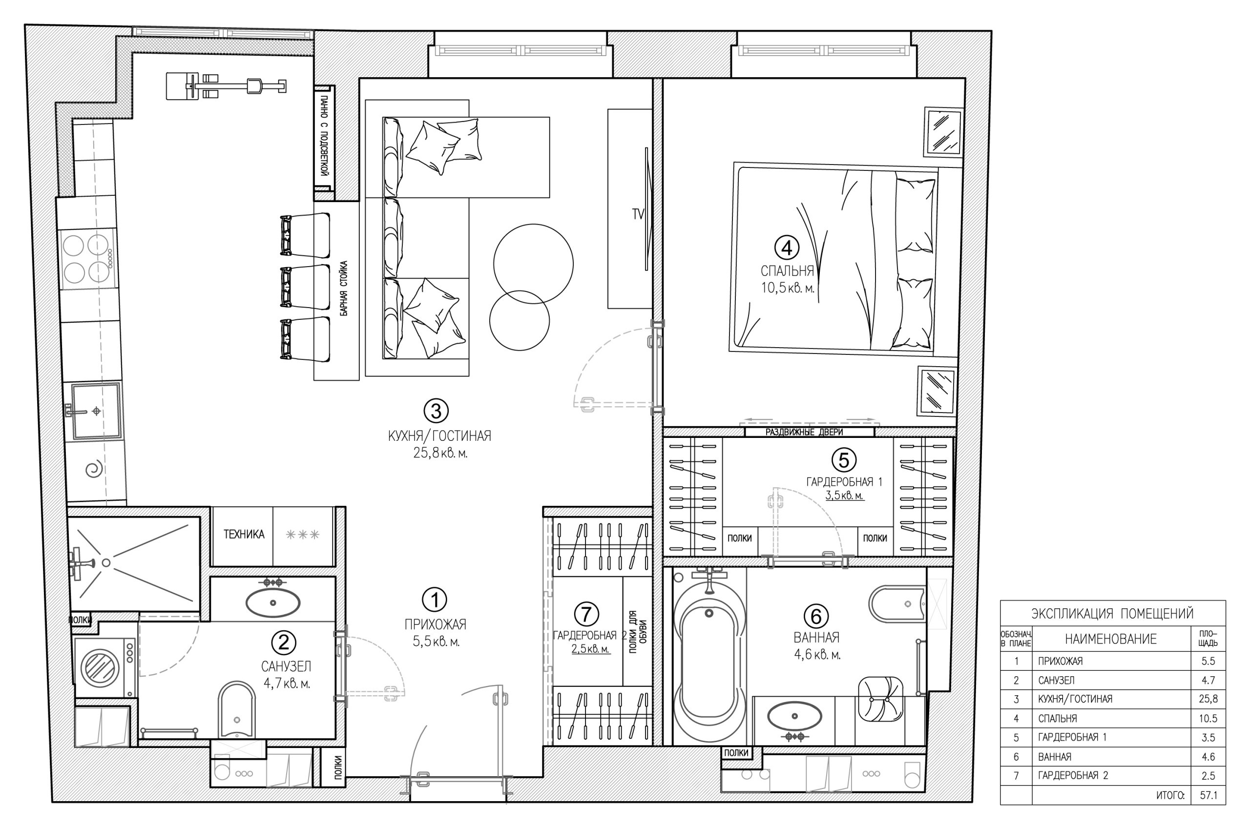 Проект недели: Спальня с проходной гардеробной и ванной комнатой