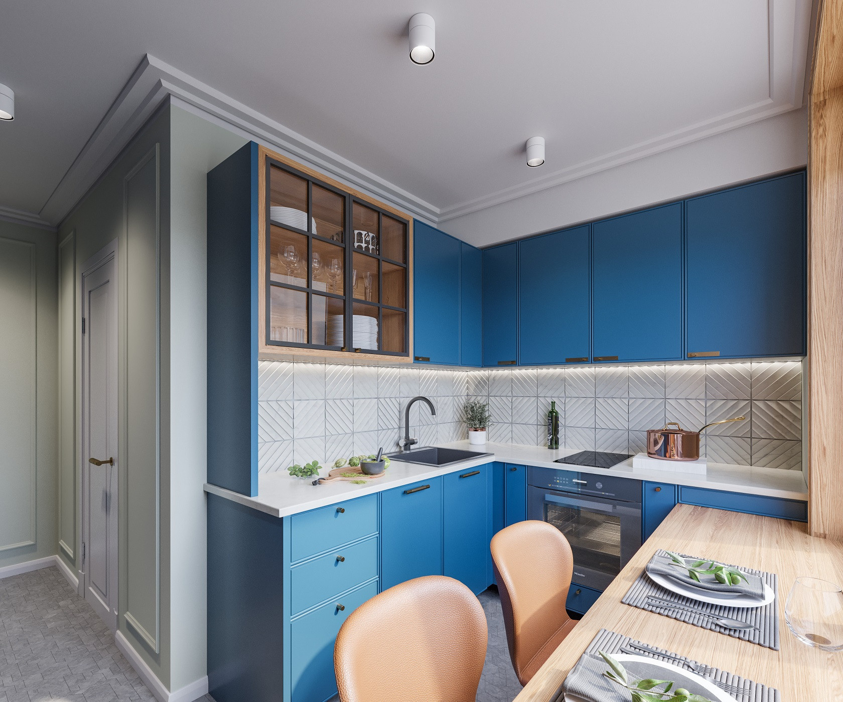 Поиск планировки: «Двушка» с кабинетом и гардеробной [3 плана]