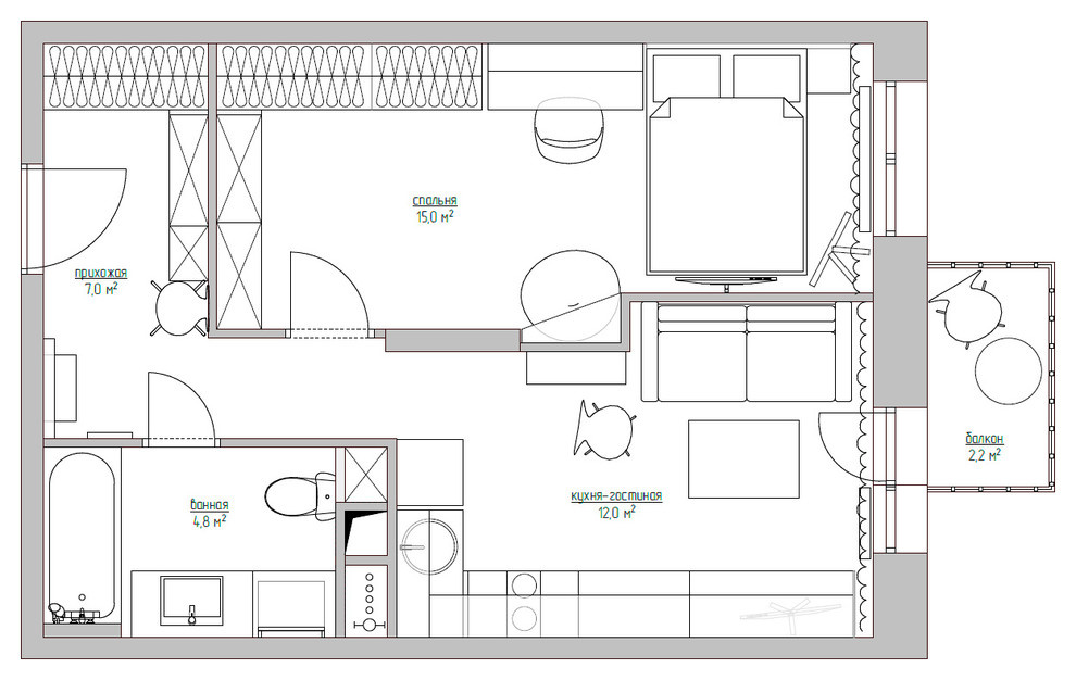В гостях: 41 кв.м — чёрная-чёрная квартира архитектора