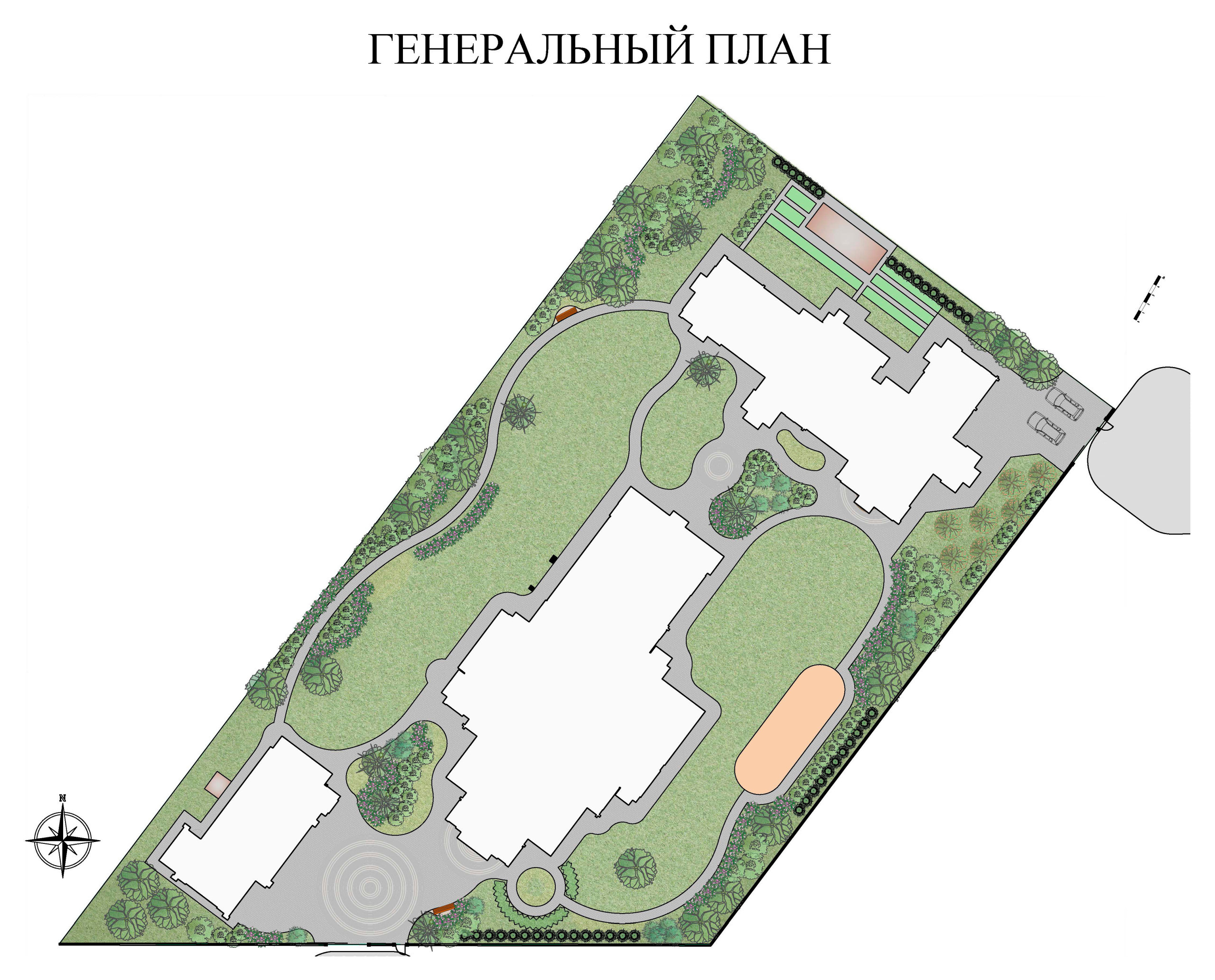 Планировка сада: 3 варианта, финальный генплан + анализ инсоляции