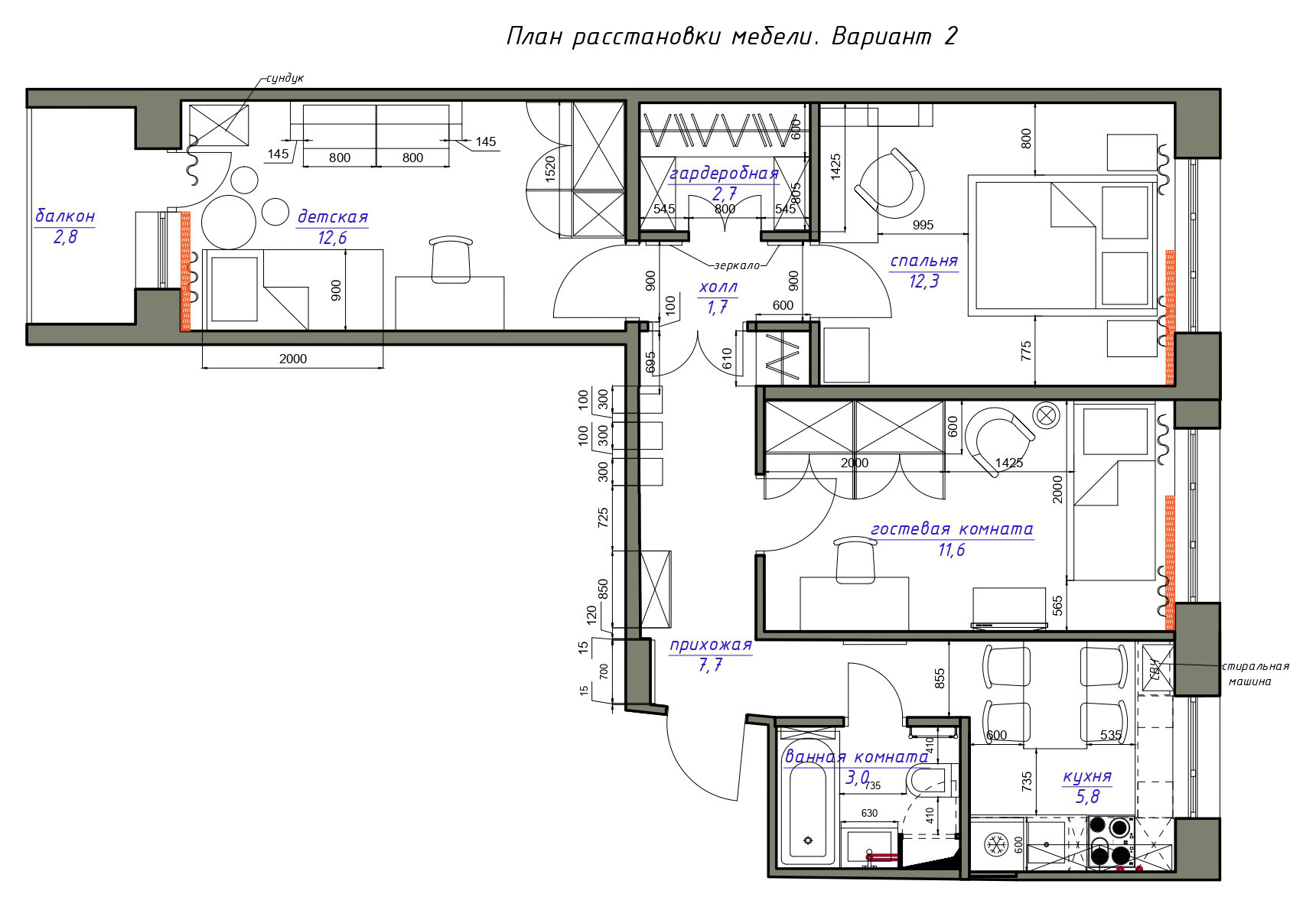 Поиск планировки: Жилье дизайнера — 3 плана и финал